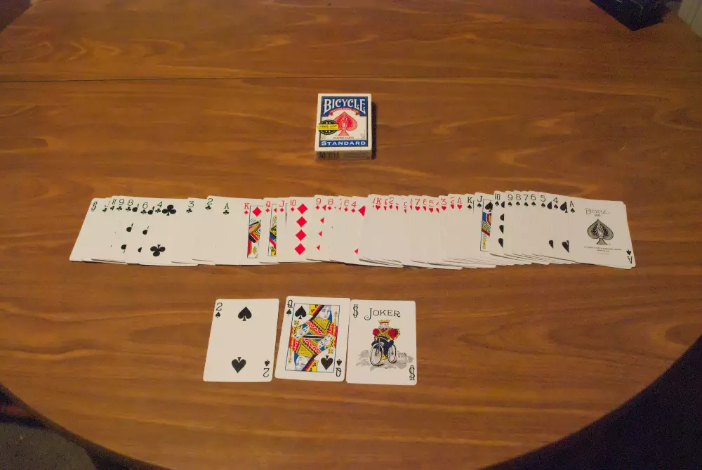 A standard deck of Bicycle cards